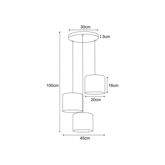 Lampa Wisząca ZIMBO K-5222 Czarny/Złoty