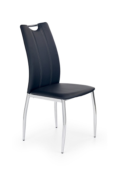 Krzesło K187  Chrom/Czarne Ekoskóra