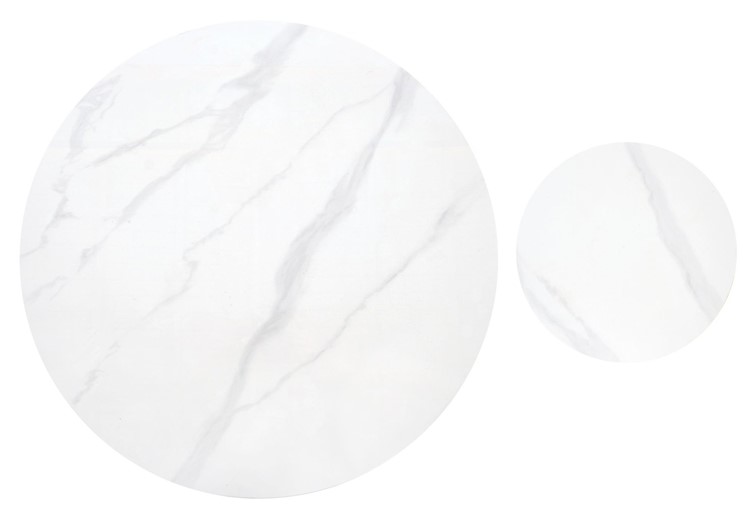 Zestaw Ław DIUNA fi80/41 Biały Marmur/Jasny Orzech