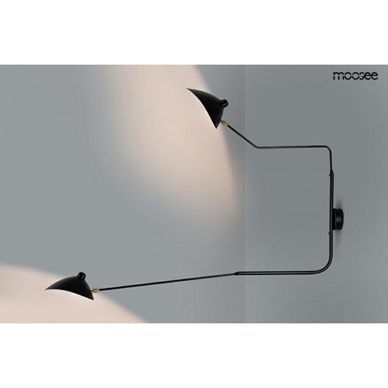 Lampa Ścienna RAVEN 2 Czarny/Biały