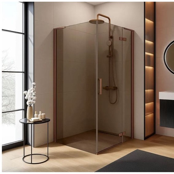 Ścianka Prysznicowa HUGO BROWN/BRUSH COPPER 80 Brązowy