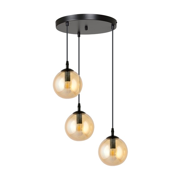 Lampa Wisząca COSMO 3 PREMIUM Czarny/Miodowy