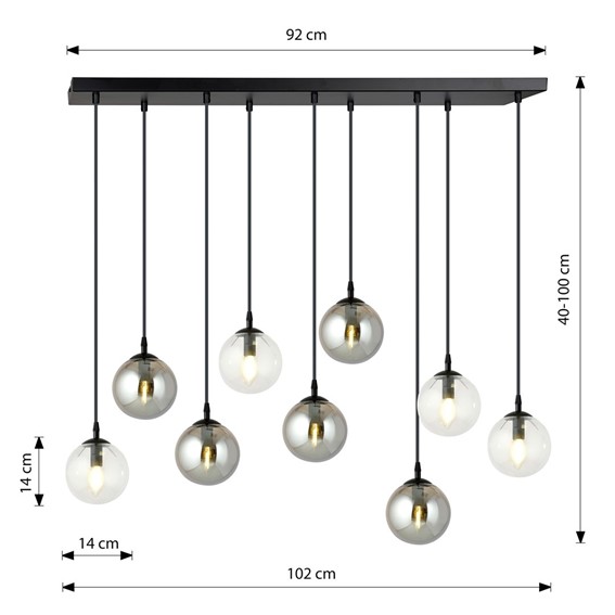 Lampa Wisząca COSMO 9 MIX 2 Wielokolorowy