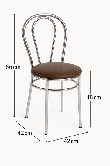 Krzesło TULIPAN Ciemnobrązowy/Chrom