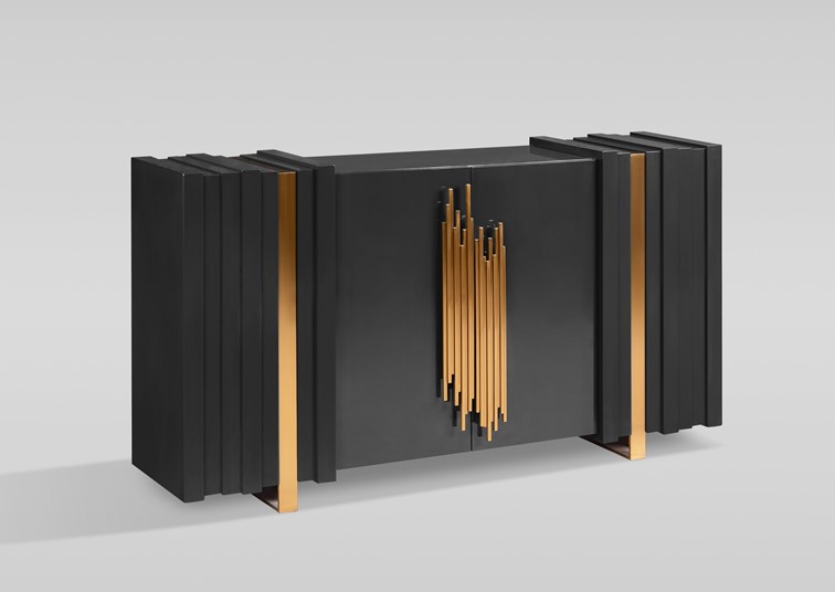 Komoda STILIG ST023B Czarny/Złoty