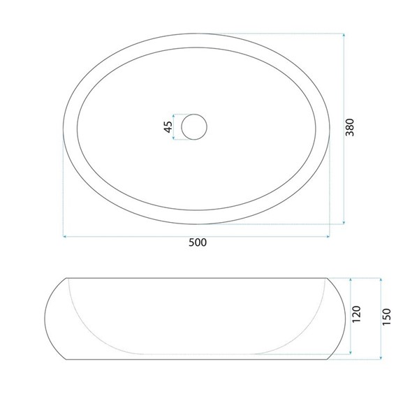 Umywalka Nablatowa MIKA GABRO Szary