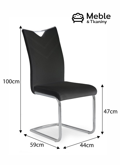 Krzesło K224 Chrom/Czarny Ekoskóra