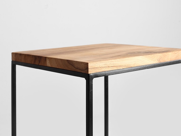 Stolik Tensio Solid Wood 30x30x60 Dąb/Czarny