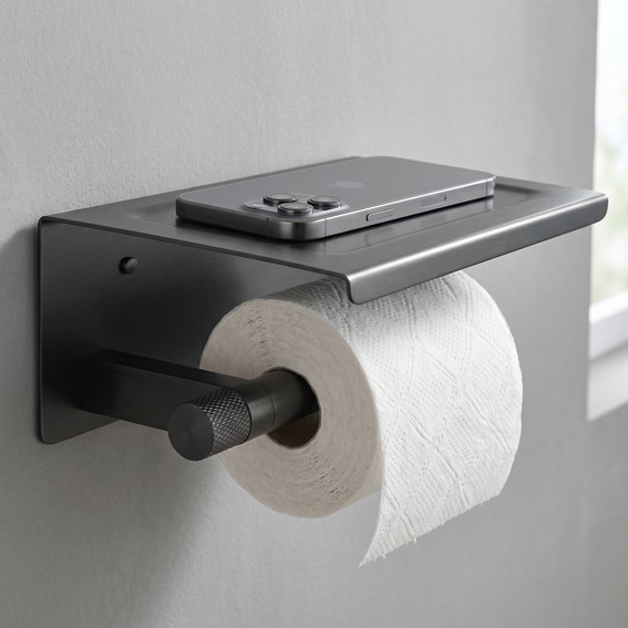 Uchwyt na Papier Toaletowy z Półką 39105A ORI Tytan