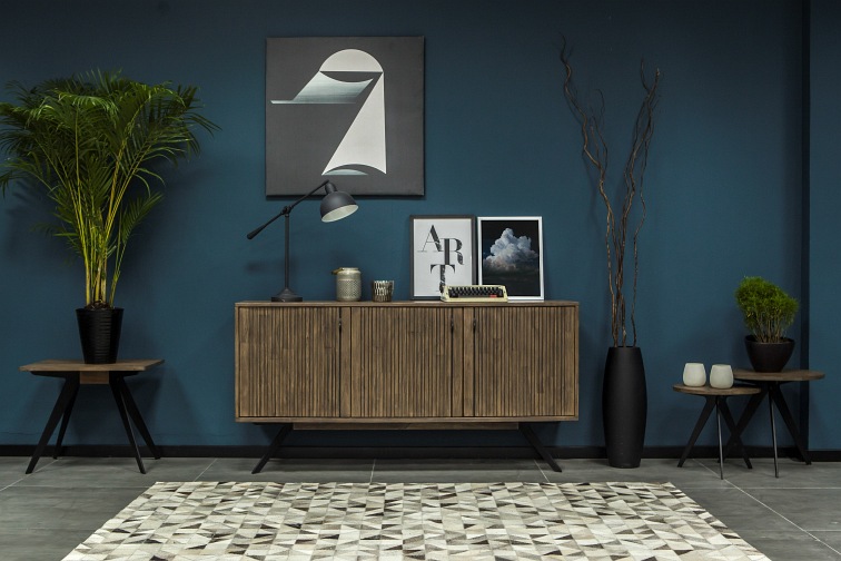 Komoda Massa D01 45x160x80 Czarny/Brązowy