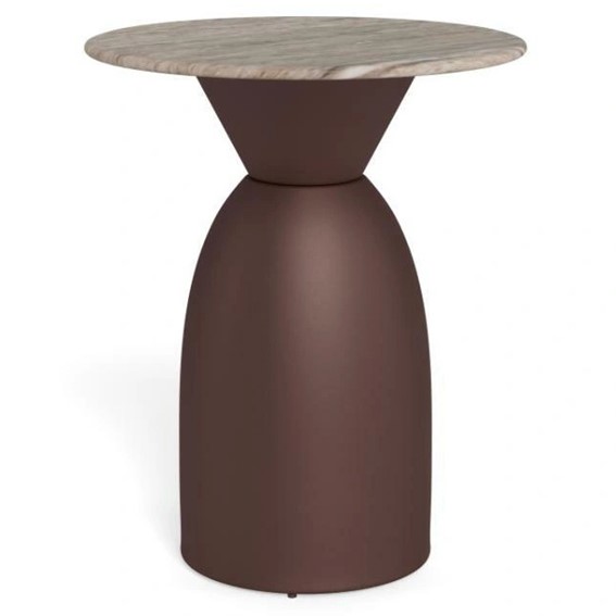 Stolik FERROL fi40 Szary/Brązowy