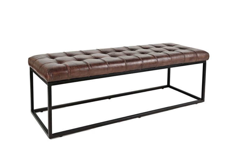 Ławka Pikowana AV1730-78 Avola 45x140x45 Czarny/Orzech