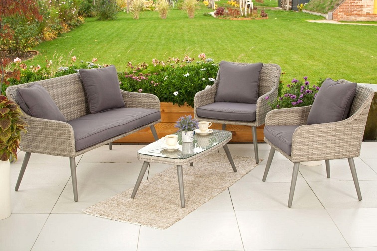 Zestaw Ogrodowy Mokka 4-Osobowy Szary