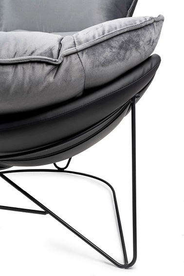 Fotel OTILIA STAND Velvet Ciemny Szary