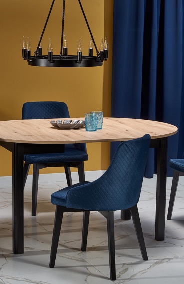 Stół Rozkładany RINGO (102-142)x102 Czarny/Dąb Artisan