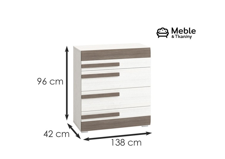 Komoda BLANCO 08 Sosna Śnieżna