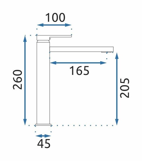 Bateria Umywalkowa Wysoka VERSO Złoty Szczotkowany