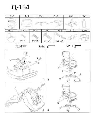 Fotel Obrotowy Q-154 Czarny Skóra