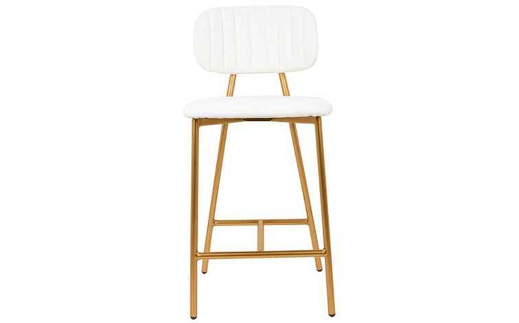 Krzesło Barowe FABIOLA BOUCLE Biały/Złoty