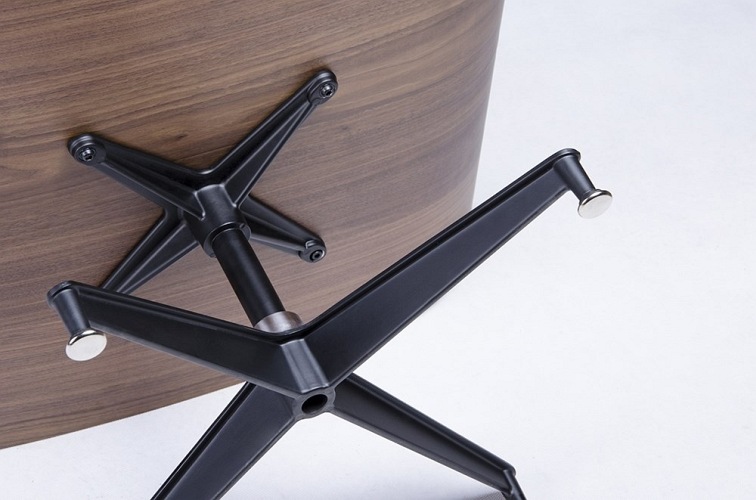 Fotel z Podnóżkiem LOUNGE HM PREMIUM  Biały/Orzech