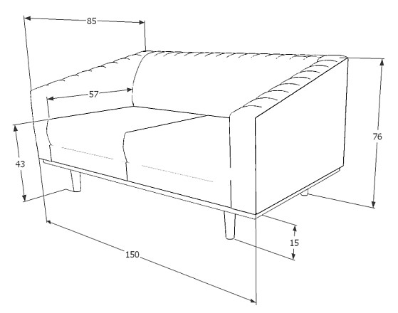 Sofa ASPREY 2 Velvet Zielony Bluvel 78