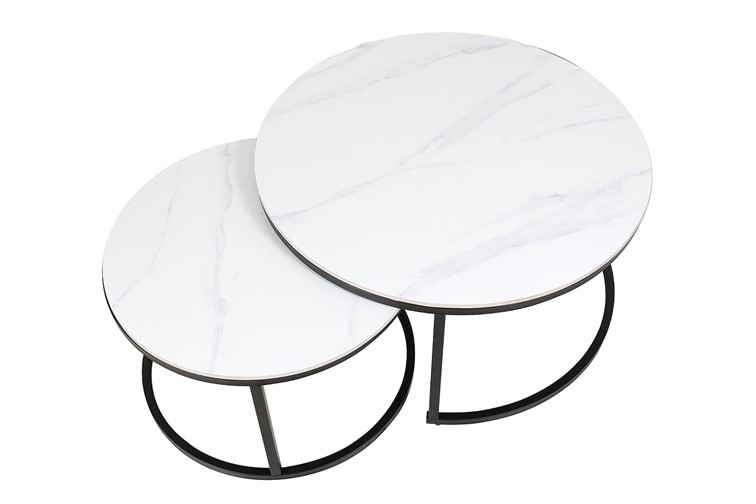 Ława FERRANTE C fi80/60 Czarny/Biały