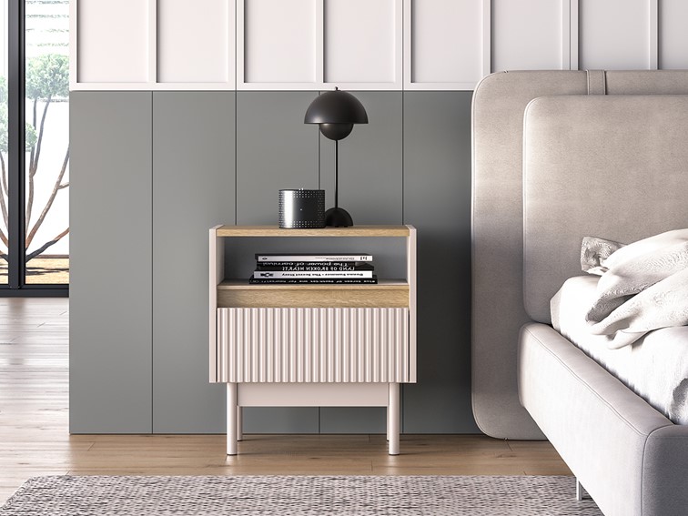 Szafka nocna DUNEA 08 Kaszmirowy/Dąb Cremona