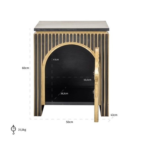 Szafka Nocna LES ARCS Złoty