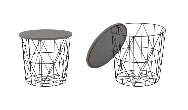 Ława MARIFFA fi42 Czarny/Popiel
