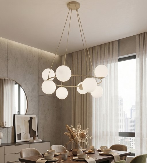 Lampa Wisząca AZURA 8 Beżowy/Biały