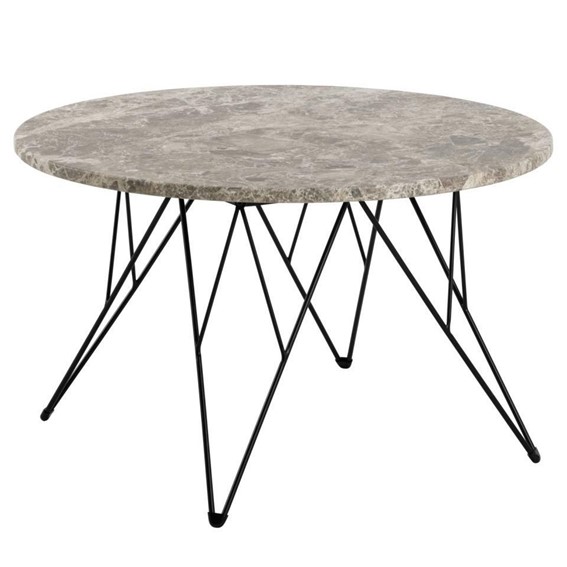 Stolik Kawowy PRUNUS fi80 Czarny/Szary Marmur