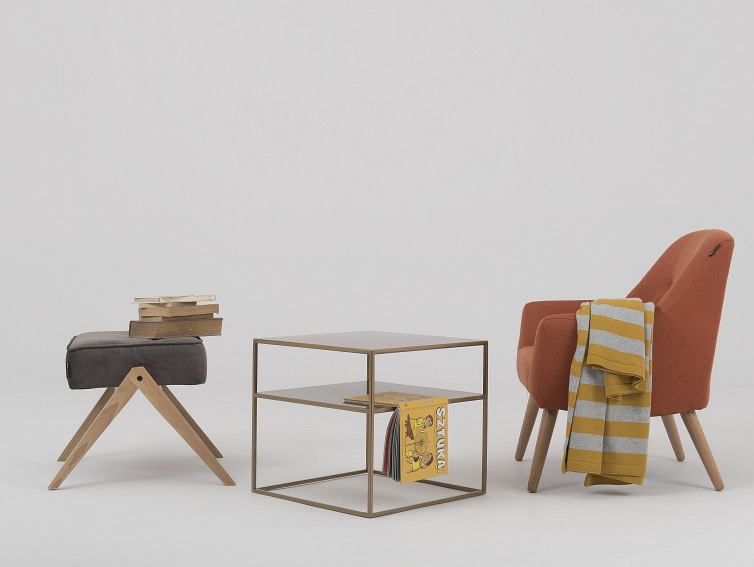 Stół Kawowy Tensio 2 Floor Metal 50x50 Złoty