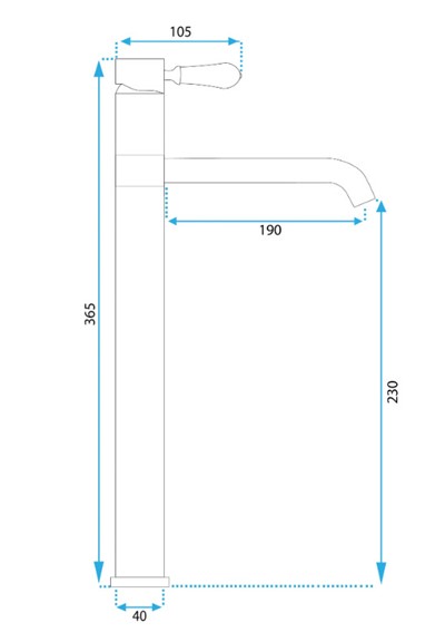 Bateria Umywalkowa Wysoka SERRA Czarny
