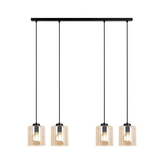 Lampa Wisząca SORO K-5571 Czarny/Bursztynowy