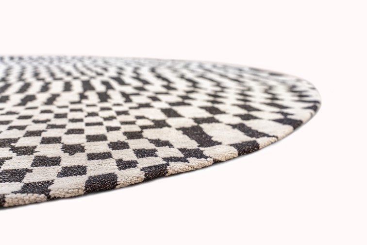 Dywan BERBER Caidal Round 9651 240x240 cm Szary/Czarny