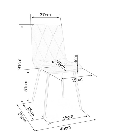 Krzesło TOM Velvet Czarny/Szary Bluvel 14