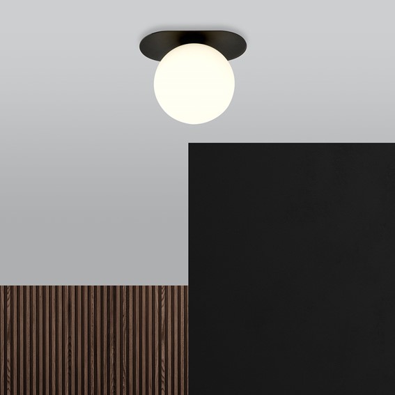 Lampa Sufitowa PLAZA 1 Czarny/Opal