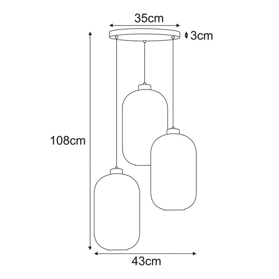 Lampa Wisząca FADIGA K-5746 Bursztynowy/Czarny