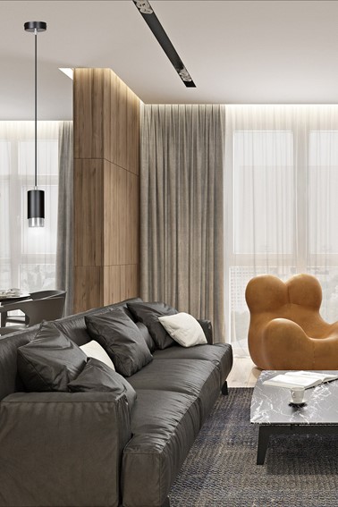 Lampa Wisząca FUMIKO 1 Czarny/Chrom