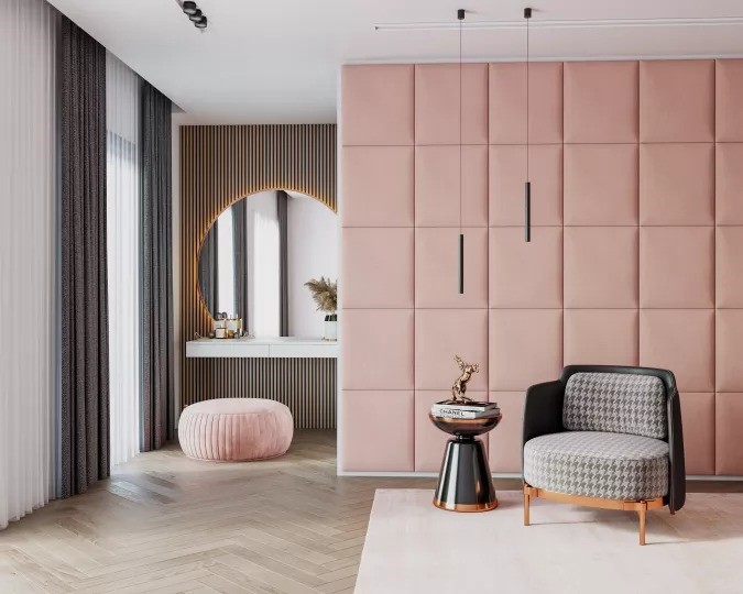 Panel Tapicerowany Ścienny TRINITY 50x40 Fioletowy