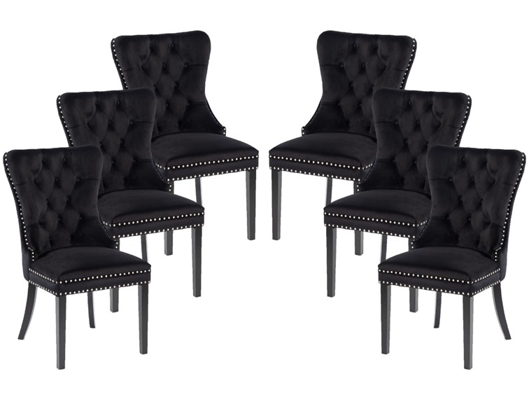 Zestaw 6x Krzesło K9-FX Velvet Czarny