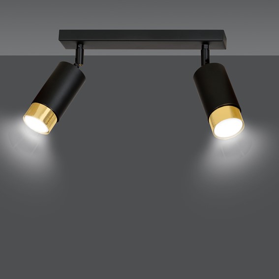 Lampa Sufitowa HIRO 2 Czarny/Złoty