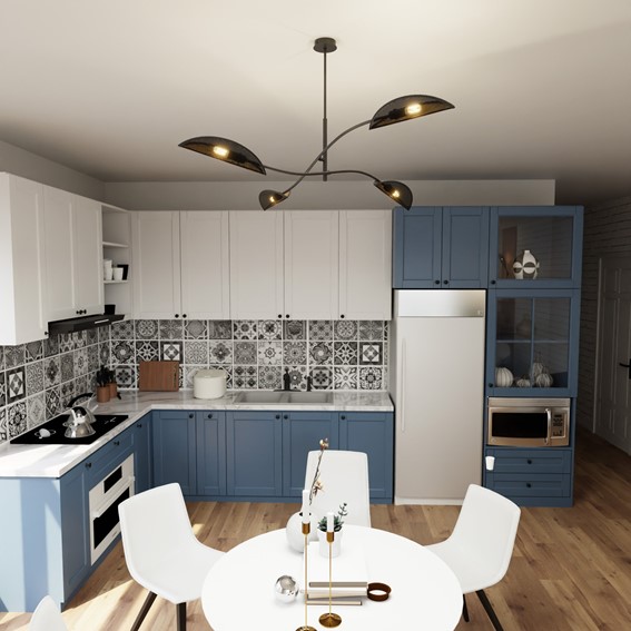 Lampa Wisząca LOTUS 4 Czarny/Złoty