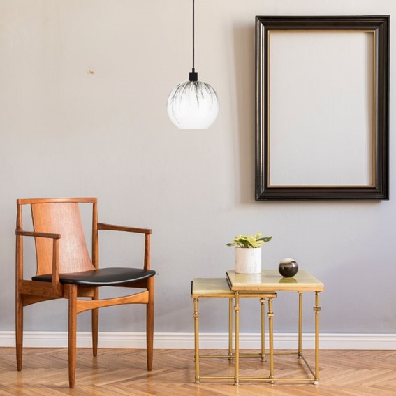 Lampa Wisząca SALIN 1B Czarny/Biały