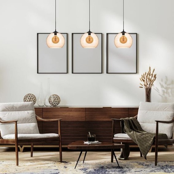 Lampa Wisząca LISIA 1M Czarny/Brązowy