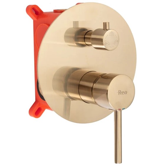 Zestaw Natryskowo-Wannowy Z Wylewką LUNGO Złoty Szczotkowany