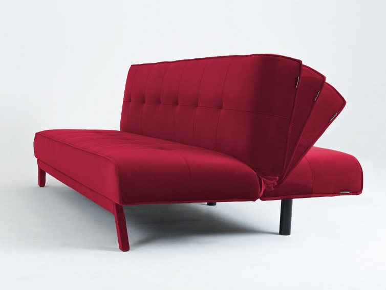 Sofa Rozkładana 3 os. Modes L 210x90x78 Soczysta Żurawina/Czarny