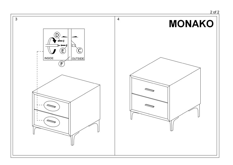 Szafka Nocna MONAKO Velvet Złoty/Antyczny Róż