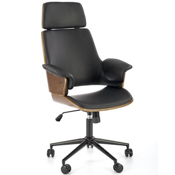 Fotel Gabinetowy WEBER Orzech/Czarny