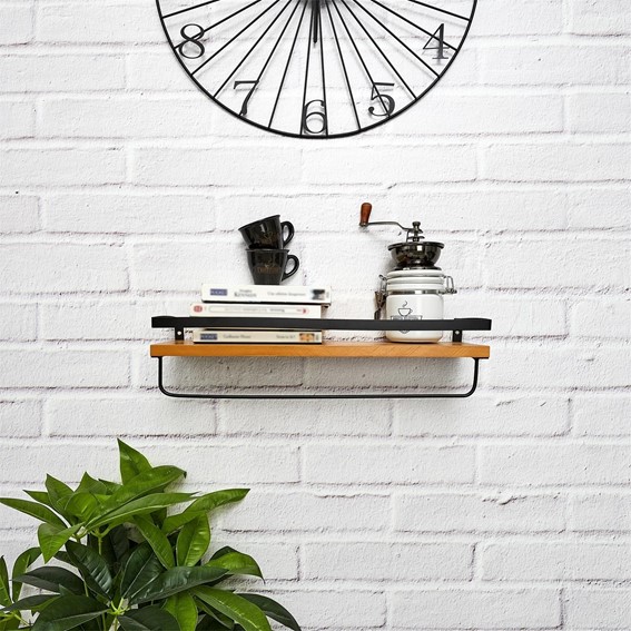 Półka INDU Czarny/Naturalny